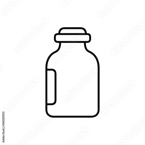 Milk jar in minimalistic line art style