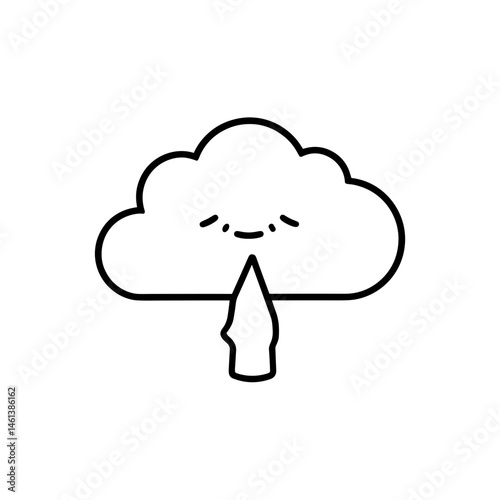 Cute smiling cloud with a pencil character