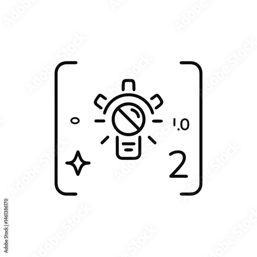 Lighting icon with adjustable brightness in minimalist design