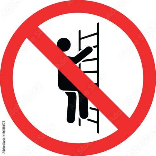 no ladder climbing sign