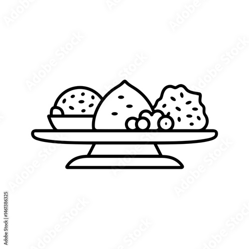 Plate of assorted snacks and desserts