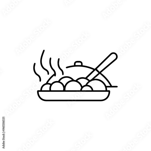 Steaming meatballs served on a plate