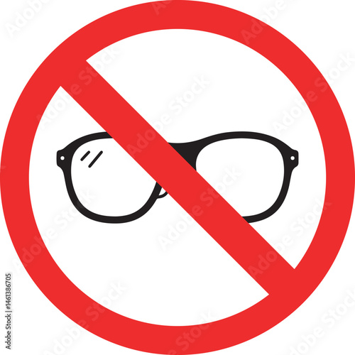 no eyeglasses allowed sign