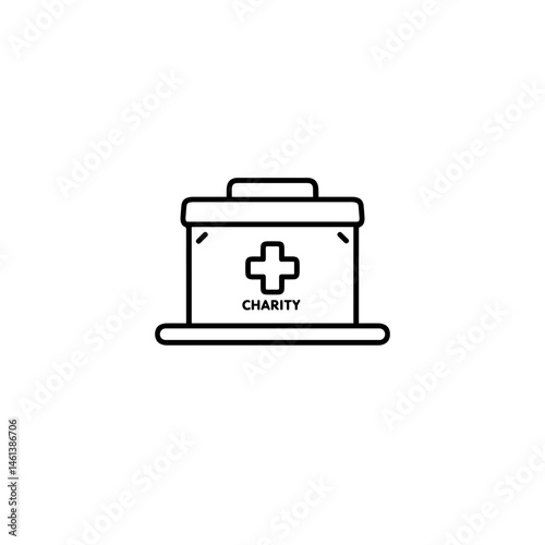 Charity donation box illustration on a white background