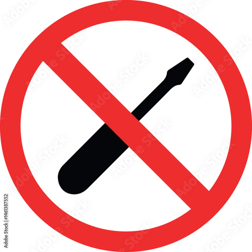 no screwdriver allowed sign