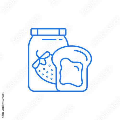 strawberry jam toast icon sign vector