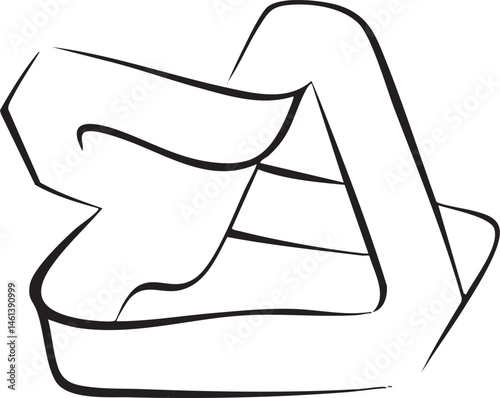 A stylized black and white of a high-heeled shoe.