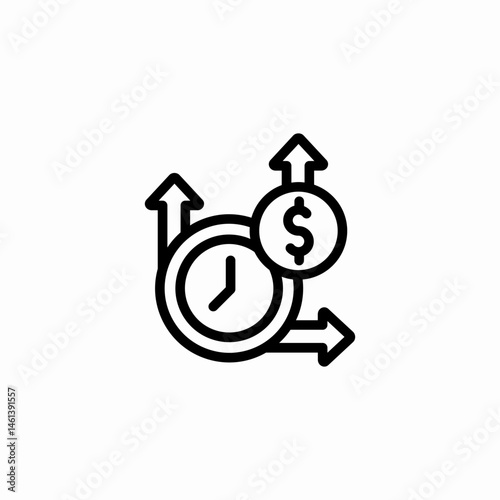 time is money icon sign vector
