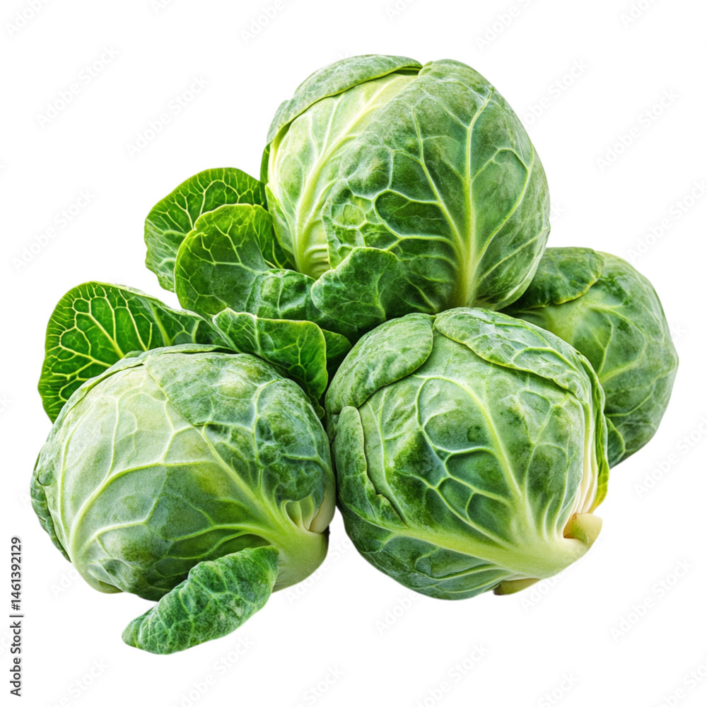 Fototapeta premium Brussels Sprouts on Transparent Background 