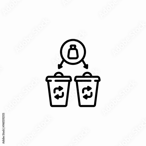 waste segregation icon sign vector