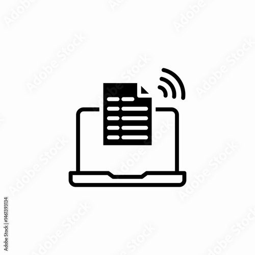 wireless document sharing icon sign vector