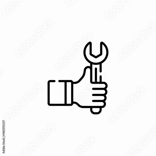 wrench mechanic icon sign vector