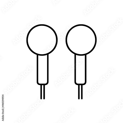 Earphones icon in minimal black outline style