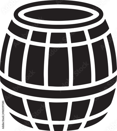 barrel silhouette, black and white silhouette, vector and illustration