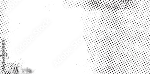 A fragmented textured square dominates a stark white background.