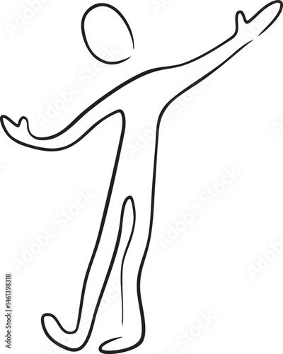 A single stylized figure performs a dynamic dance gesture.