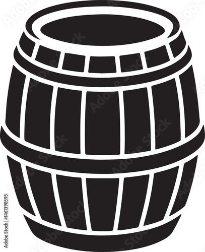 barrel silhouette, black and white silhouette, vector and illustration