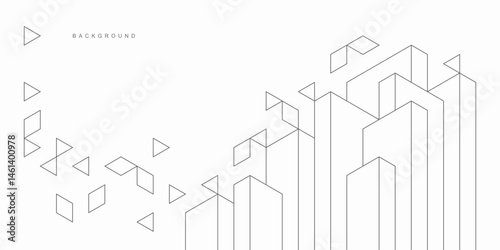 Abstract architectural construction. Geometric technological background.