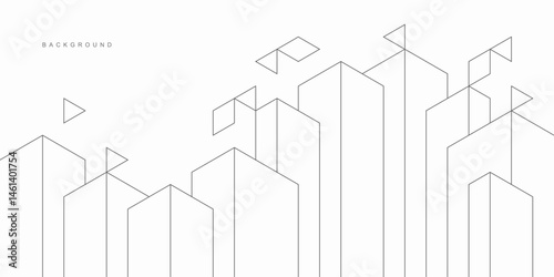 Abstract architectural construction. Geometric technological background.
