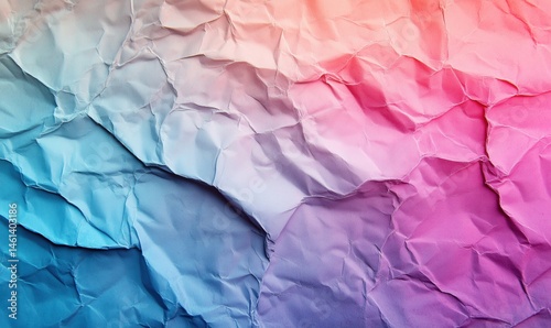 Wallpaper Mural Colorful crumpled paper texture with gradient from blue to pink Torontodigital.ca