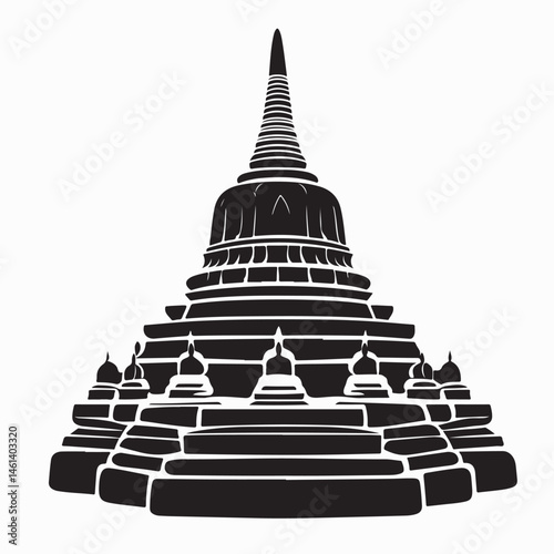 Buddhist temple design vector image isolated on white background