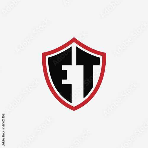 637 shield logo shape letter alphabet educational learning E T