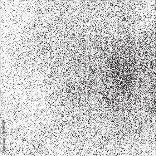 Dense black dots create a textured abstract background.