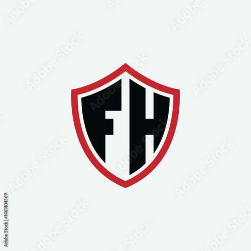 647 shield logo shape letter alphabet educational learning F H