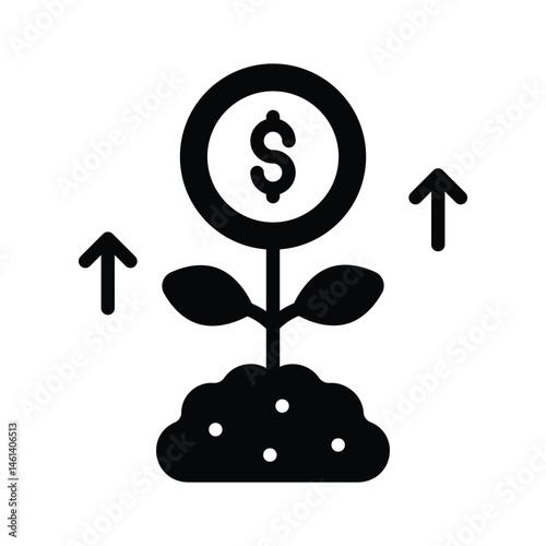 Modern icon of investment growth designed in glyph style