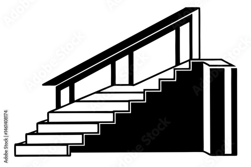 staircase  silhouette vector illustration
