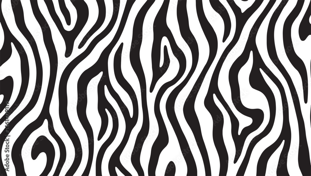 Zebra Print Vector – Black and White Animal Pattern Background Zebra Print Vector – Black and White Animal Pattern Background