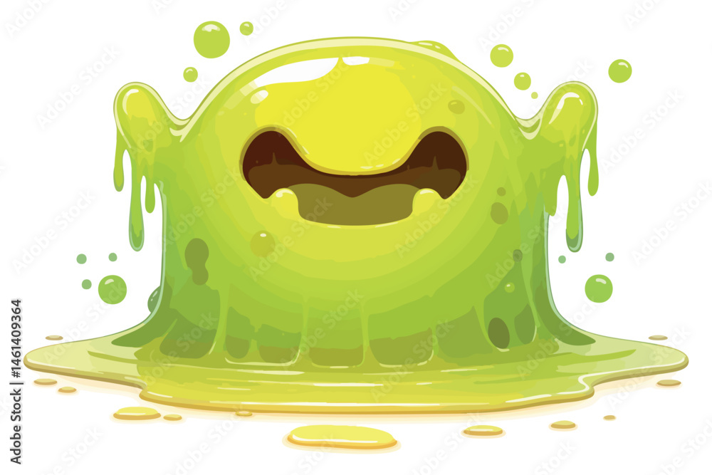 green dirty liquid monster vector