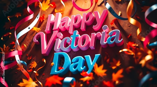 Wallpaper Mural Happy Victoria Day Festive Greeting with Colorful Confetti and Joyful Celebration Torontodigital.ca