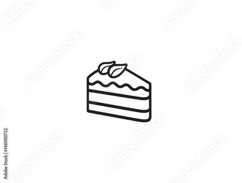 Cake line art drawing perfect for bakery logo and packaging