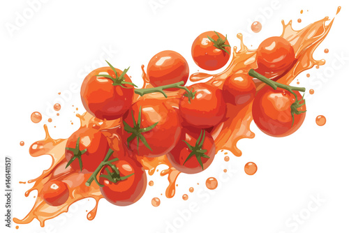 tomatoes in water splash