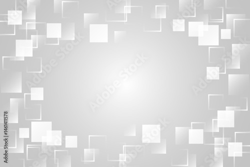 Modern White Geometric Background With Copy Space. Technology Banner. Vector Illustration. Abstract Business Wallpaper