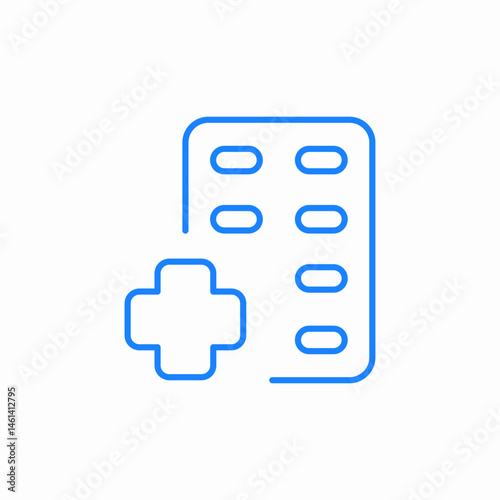 blister pack of tablets or capsules icon sign vector