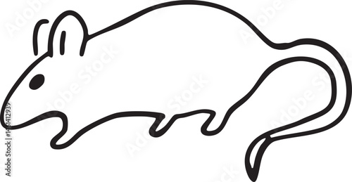 A minimalist outline of a rodent.
