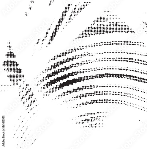 A grayscale abstract of concentric circles and radiating lines.