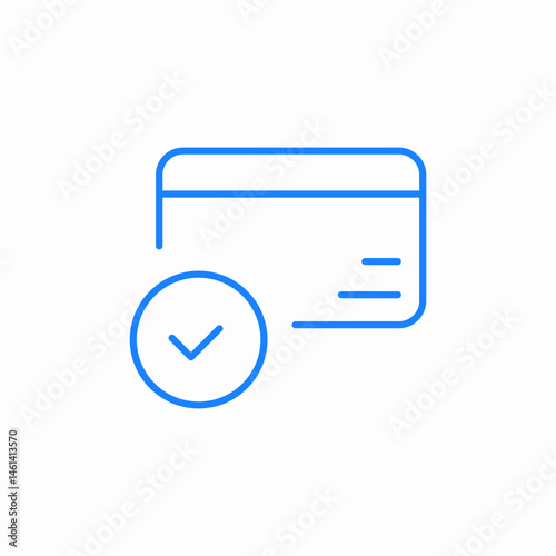 button tick approved credit card debit card pay card payment method business and finance icon sign vector