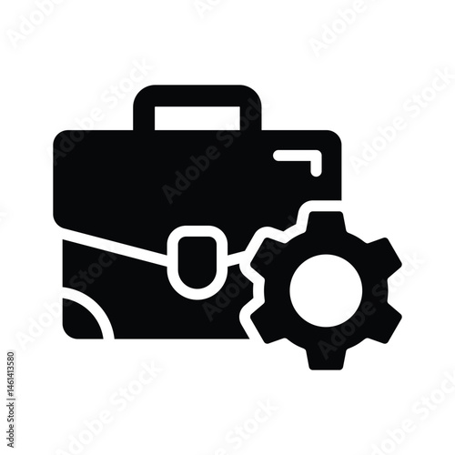 Visually engaging icon of business management designed in glyph style
