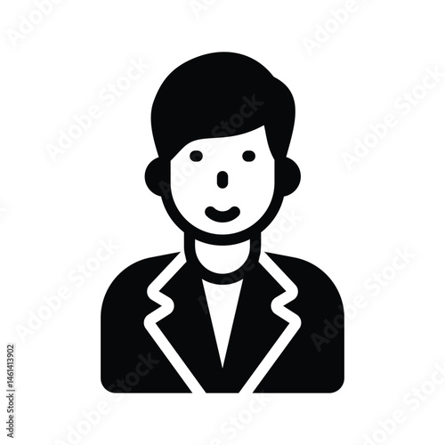 glyph style icon showing business accountant character