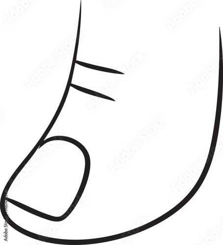 A simple drawing depicts a hand reaching upwards.