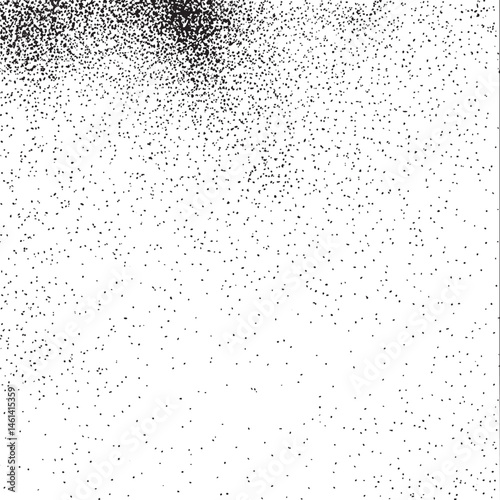 A dense scatter of black dots contrasts against a vast expanse of white.