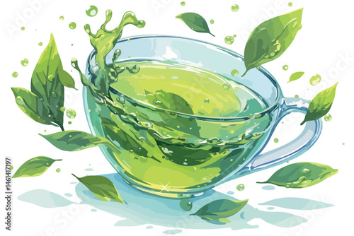 green tea with lemon and mint