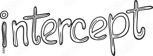 A stylized word 'intercept' is written in a flowing handwritten font.