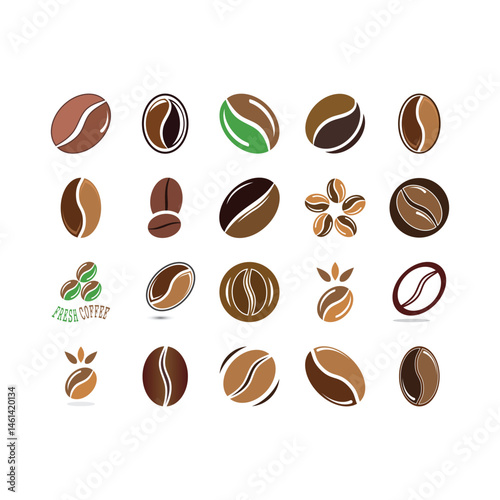 coffee bean icon vector vector icon logo character premium illustration