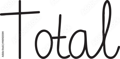 A stylized word 'Total' rendered in a flowing handwritten font.