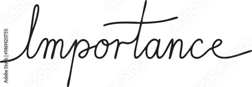 Elegant handwritten word 'Importance' displayed on a textured background.