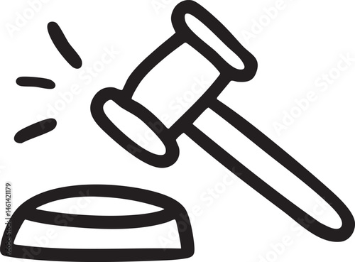 A gavel rests on a wooden block ready for use.